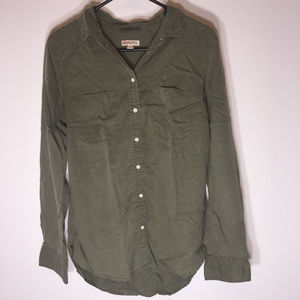 Green Button Up Top
